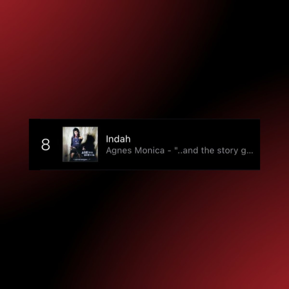 ‘Indah’ by Agnes Monica re-enters the Top 10 of Indonesia’s iTunes, nearly 22 years after release.