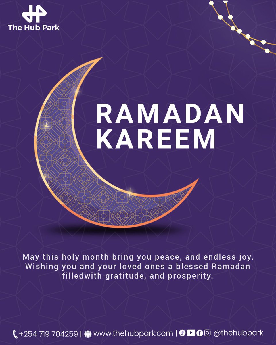 TheHubPark's tweet photo. 🌙✨ Ramadan Kareem! May this season bring you joy, peace & togetherness. Call +254 719704259 or visit us today for endless family fun! 🔥
#RamadanKareem #TheHubPark #FunMeetsAdventure https://t.co/WyjQVobNGy