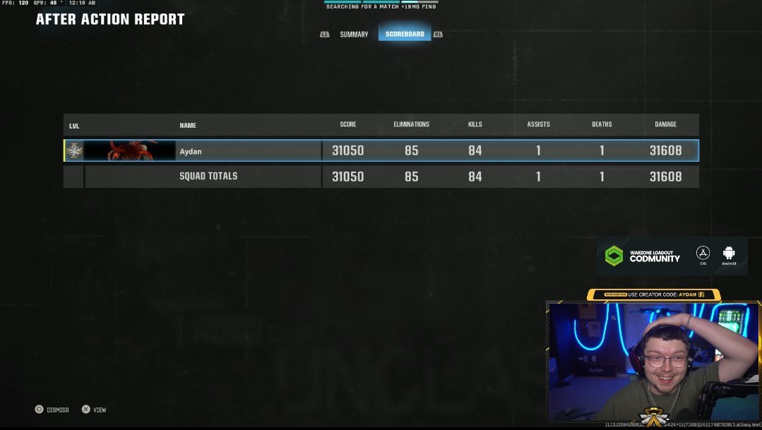 Uh... <a href="/aydan/">Gen.G Aydan</a> just dropped 84 solo kills vs quads on Warzone Urzikstan...