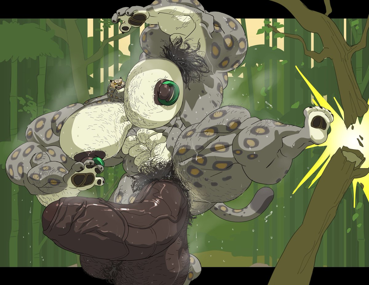 Tai Lung training for a rematch against Po. No doubt their rematch will be a legendary m̵a̵k̵e̵o̵u̵t̵ ̵s̵e̵s̵s̵i̵o̵n̵ battle! All this sweaty, hairy beef drawn by <a href="/BigRemerting/">Remert</a>