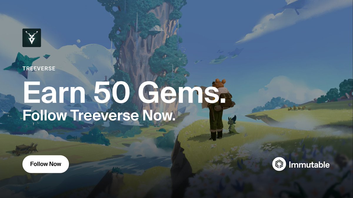 Immutable's tweet photo. Discover Treeverse on Immutable and earn 50 Gems! 

A beautifully artistic top-down MMORPG founded by @loopify - holder build is now live, with the open alpha launching soon.

Follow @TheTreeverse on Immutable now: https://t.co/ttstNVpSnC https://t.co/AqgtvCo2Fy