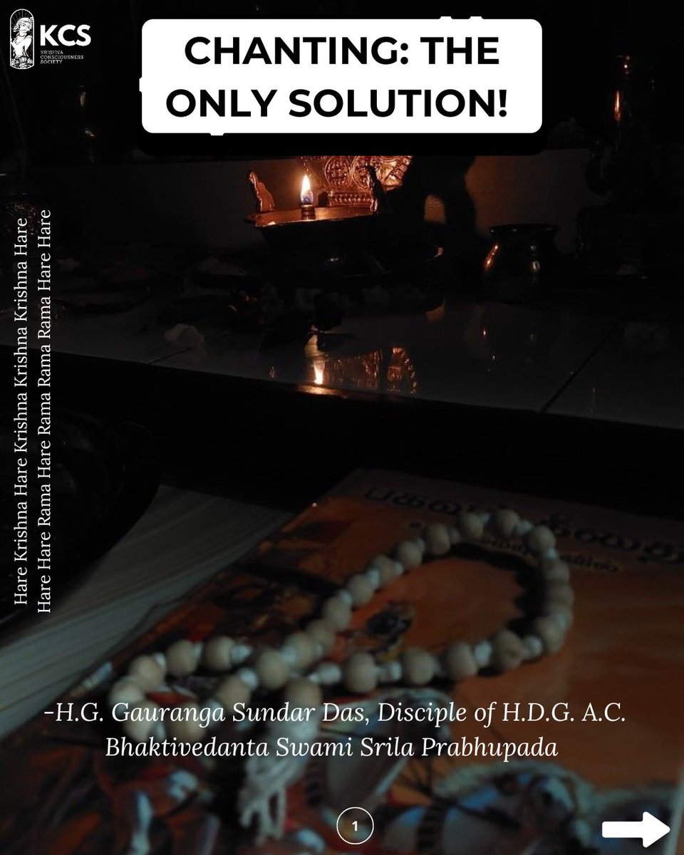 gaurangasundarD's tweet photo. Chanting: The Ultimate Solution!

Swipe Slides to Know and let us Know in comments How many rounds do u chant? https://t.co/cm8uCOrfyb