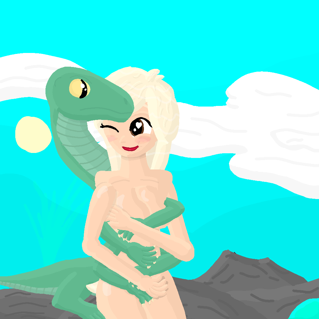 VaranusFishupus's tweet photo. I'd better take a break from Ongezeling for a while.
 The lizard hugs Coco to get endorphins from her. https://t.co/XhlXqCoKKW
