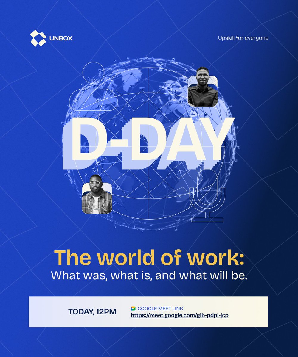 Unboxglobal's tweet photo. The day is here!! UNBOX coming to you today by 12pm. 
#explorepage #explore #employment #event #innovation #impact #international  #skill #tech #think https://t.co/8Hjs6kJPus