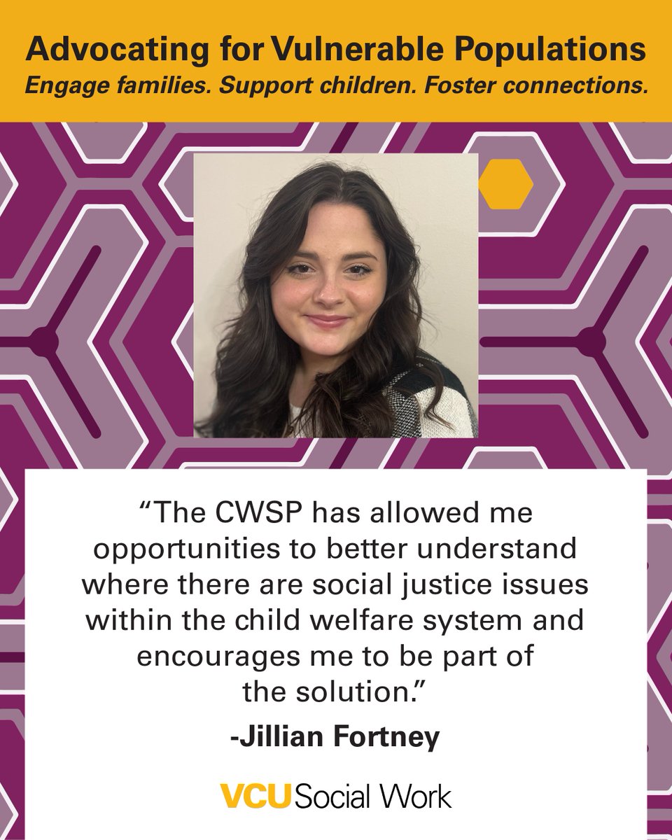 VCU Social Work (@vcusocialwork) on Twitter photo Apply for the #VCUSSW-<a href="/VDSS/">The Virginia Department of Social Services</a> Child Welfare Stipend Program's Fall 2025 cohort by 3/26: vcussw.info/CWSP25App. Specialized training + $10K stipend, with work payback requirement. Learn more about Jillian and the rest of our 2025 CWSP grads at vcussw.info/CWSP25Grads. 🎓 Apply for the #VCUSSW-<a href="/VDSS/">The Virginia Department of Social Services</a> Child Welfare Stipend Program's Fall 2025 cohort by 3/26: vcussw.info/CWSP25App. Specialized training + $10K stipend, with work payback requirement. Learn more about Jillian and the rest of our 2025 CWSP grads at vcussw.info/CWSP25Grads. 🎓