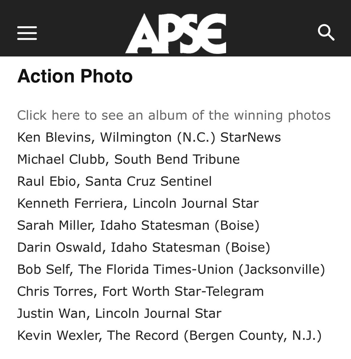 Congrats to <a href="/scsentinel/">Santa Cruz Sentinel</a> photographer <a href="/RaulEbio/">Raul Ebio</a> for being honored during <a href="/APSE_sportmedia/">APSE</a> judging this week for content published nationwide in 2024. His action photo from the <a href="/cifccs/">CIF - Central Coast Section</a> swim championships earned top-10 recognition. 
<a href="/scsentinel/">Santa Cruz Sentinel</a> #awards #swimming