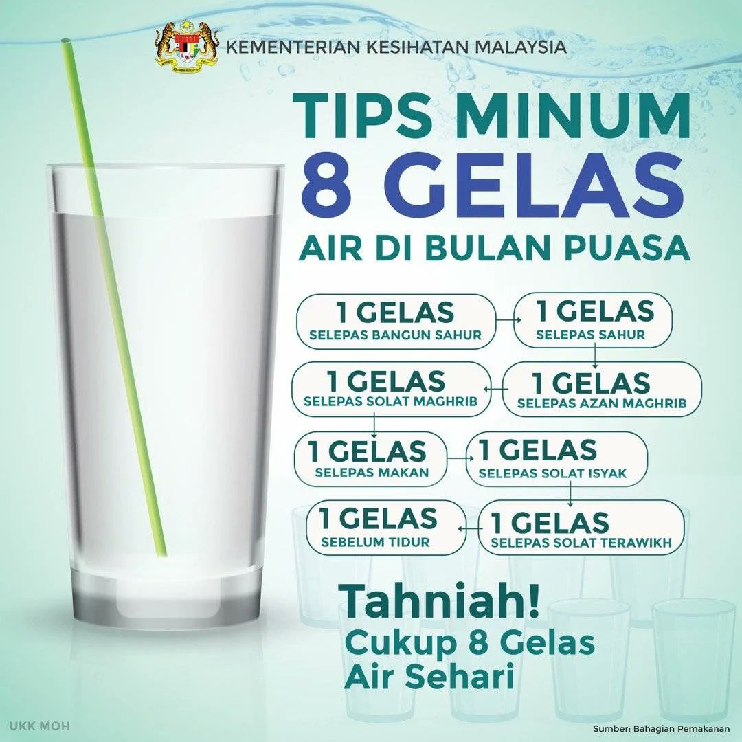 ameraizzati_'s tweet photo. TIPS MINUM 8 GELAS AIR BULAN PUASA!

Kerja masa bulan puasa memang mencabar, tapi jangan biar badan lesu sebab kurang air! 

Pastikan cukup 8 gelas sehari, supaya otak fresh, badan bertenaga, kerja pun jalan smooth.😉 https://t.co/NAXcibflMp