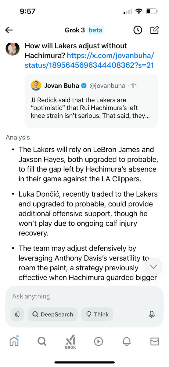 I clicked the Grok 3 Beta question under this tweet and got this response. Someone tell Grok AD got traded 🤣🤣