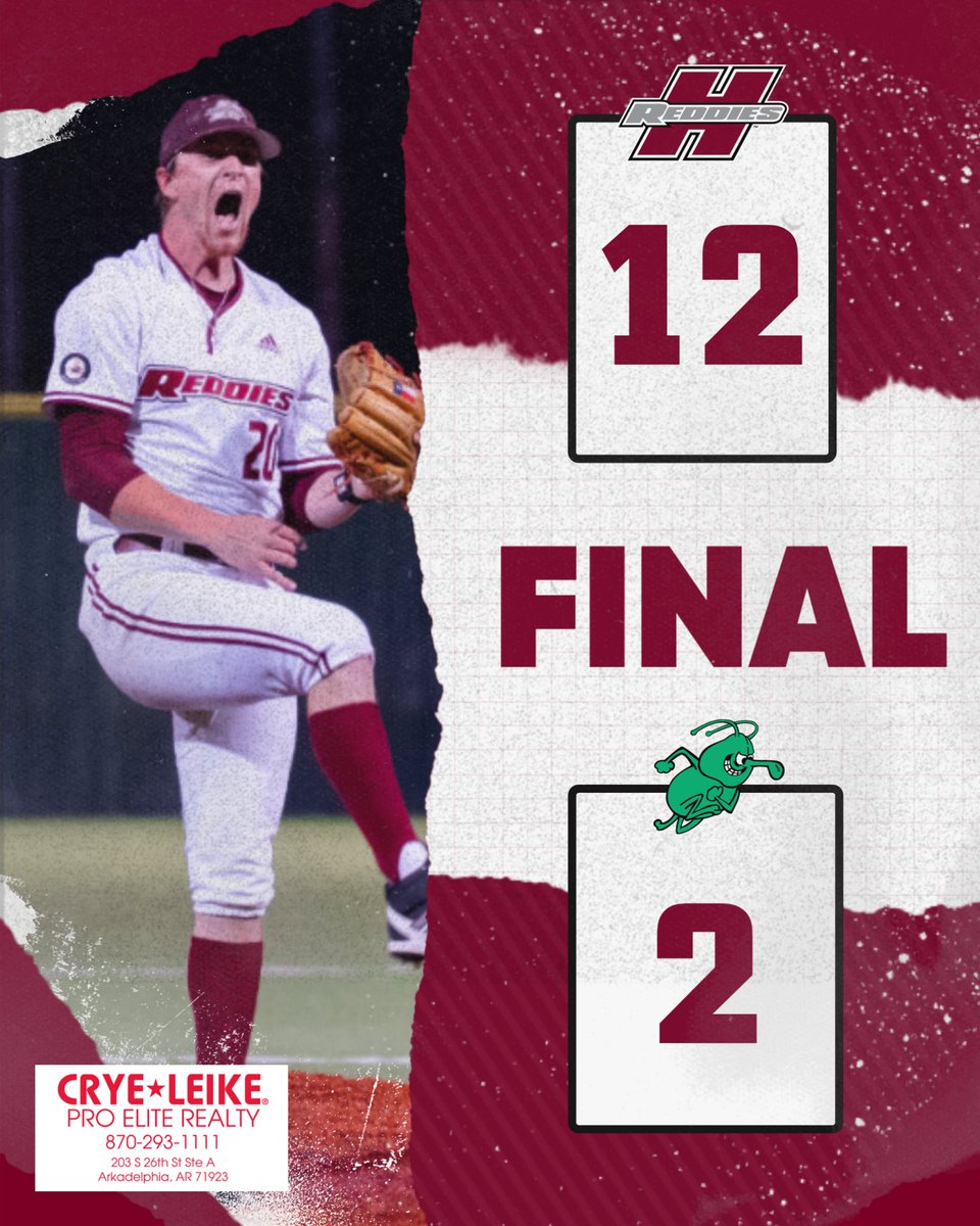 REDDIES WIN!

Henderson State hammered out 16 hits, and got a gem on the mound from Reese Weaks, to run-rule #18 UAM 12-2 in eight innings on Friday at Clyde Berry Field!

#NoMereBeast