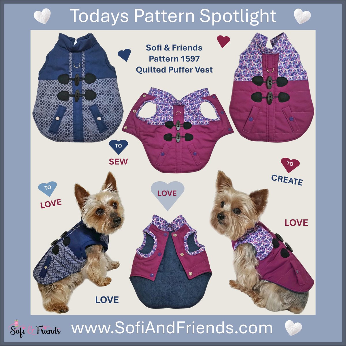 SofiandFriends's tweet image. ✨ Happy National Quilting Day! ✨
Quilting isn’t just for tradition—it’s for creativity, warmth, and making memories with every stitch! 
🔗etsy.com/shop/SofiandFr…
FUNtastic Dog Clothes Patterns for the Little Dog 🐶
#NationalQuiltingDay #HandmadeForDogs #DIYDogFashion