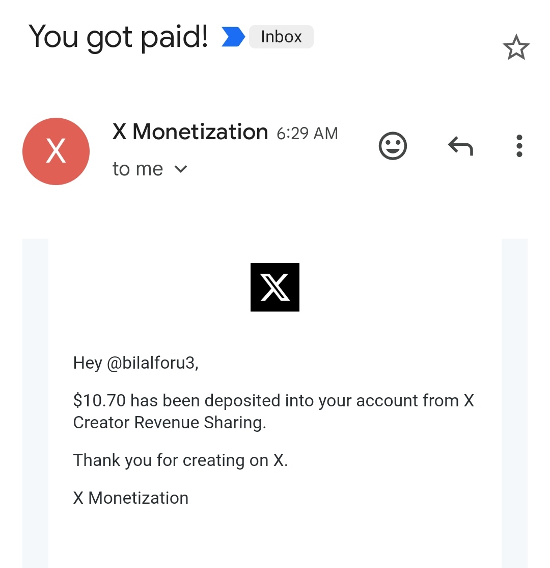 bilalforu3's tweet photo. I got paid 
Big win 😂🥹😢😩
Thanks X and my lovely followers https://t.co/j0z6K0vYOJ