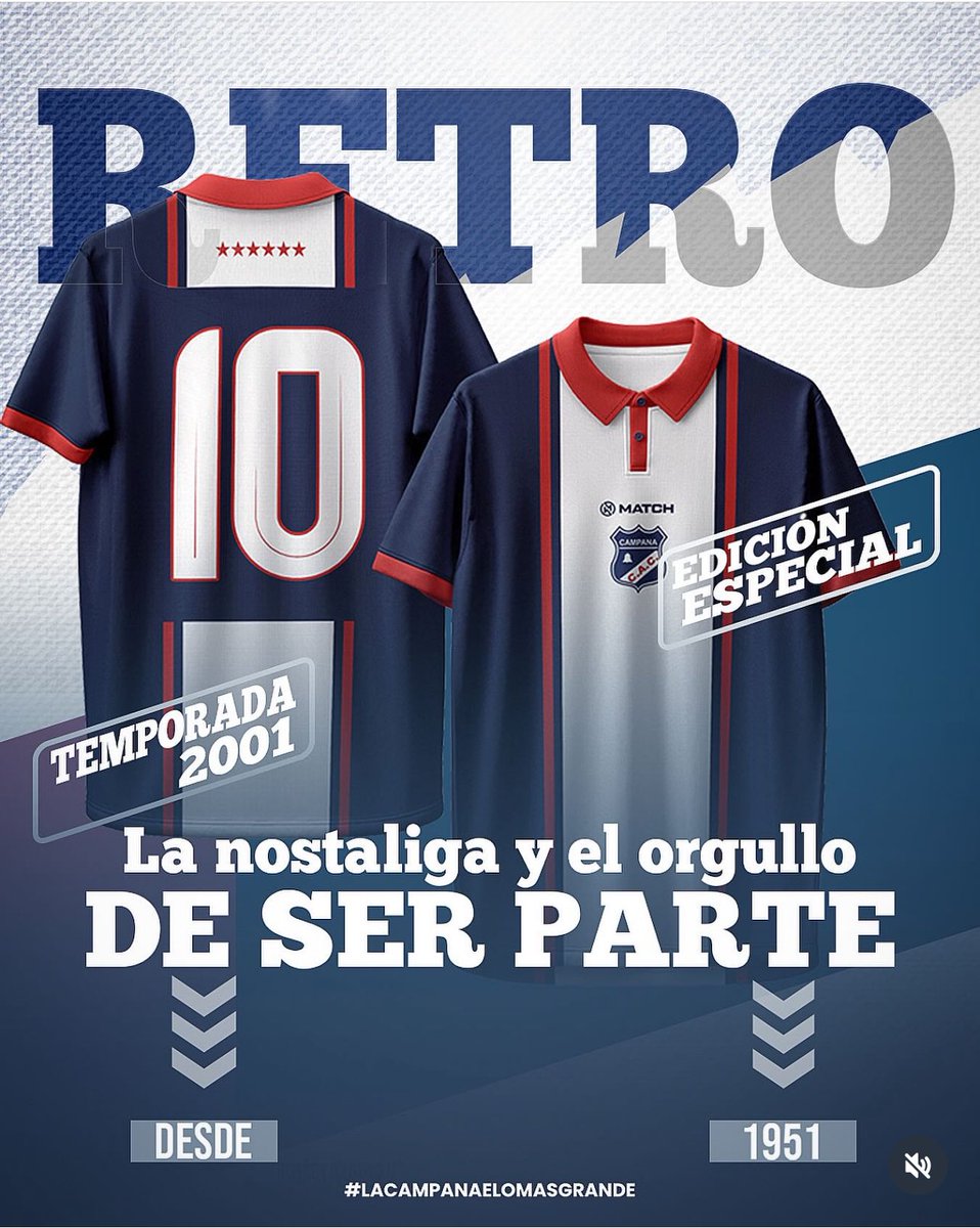 AÑO 2001 😱

Qué linda casaca, qué lindo recuerdo, FINAL de LIGA MAYOR en el complejo 1 de mayo contra nuestro clásico rival 🏆

LA PRIMERA EN LLEGAR A NUESTRA VITRINA Y DE QUE FORMA 🤩

El resto es historia, cada cual la cuenta como quiere 😂😉

 #lacampanaelomasgrande  🔔