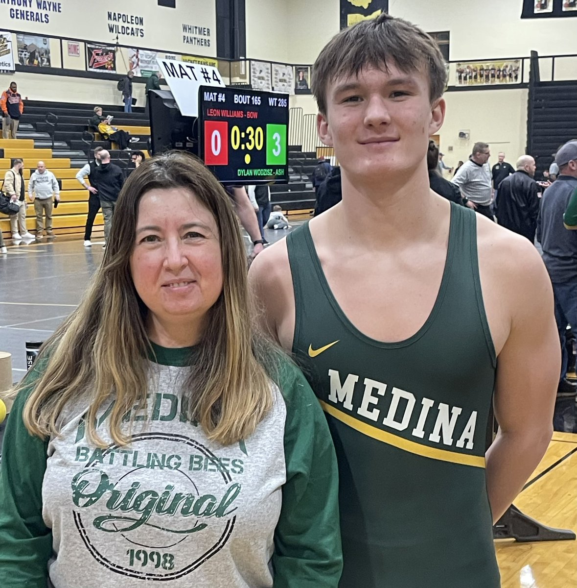 I can’t say enough great things about Nick’s Biology Teacher Jess Niemo!   She not only inspired him to be a Biology Major but took the time to drive 2 hours to watch him wrestle today!  Such a special person!!!   She is an absolute saint!