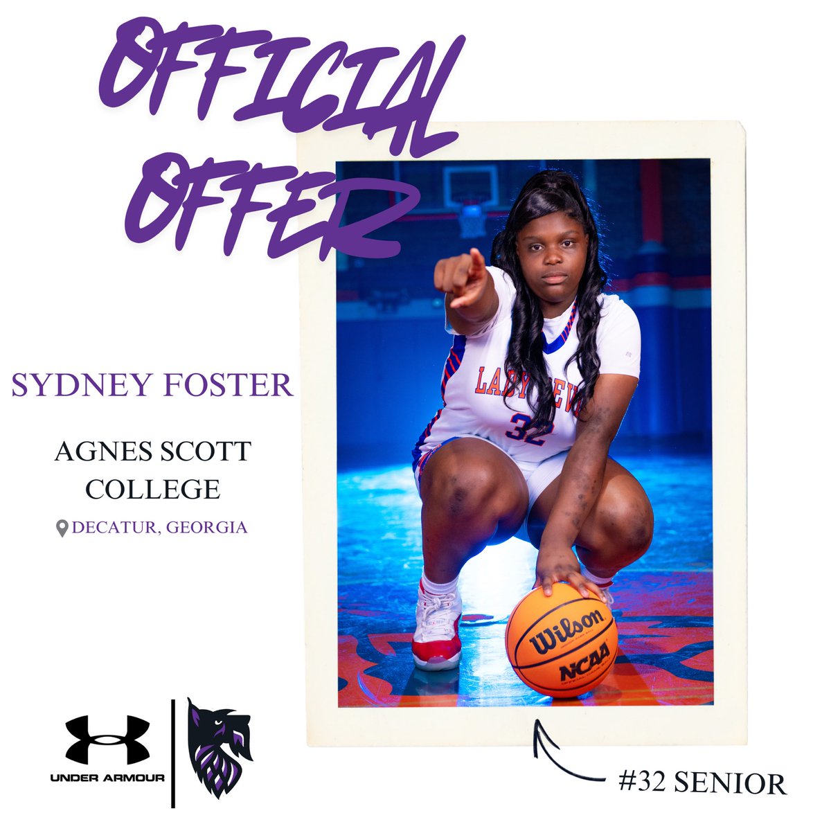 Thank you Agnes Scott College for offering senior center Sydney Foster!!! <a href="/AgnesScottBBall/">AgnesScottBBall</a>