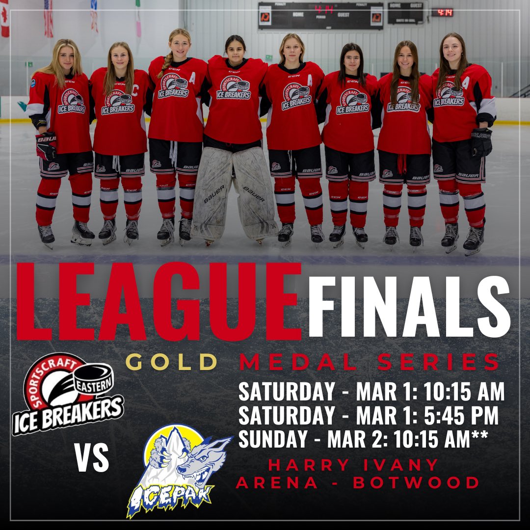 After winning our 2 semi-final games today we are headed to the Gold Medal Series versus Central!  Games start tomorrow.  

Winner of this series goes to Atlantics to represent NL!!🏒🥅🏆🎉

Let’s do this! 🤜🏻🤛🏻

 #BestOf3 #LeagueFinals #RoadToAtlantics #LetsGoEIB