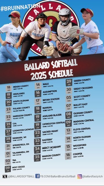 Can’t wait to get on the field with my team! 
#18 more days
<a href="/BallardSoftball/">Ballard Fastpitch</a>