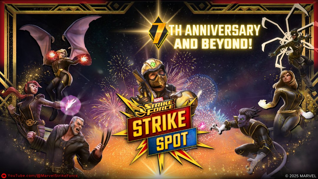 MarvelStrikeF's tweet photo. The 7th Anniversary of MARVEL Strike Force is coming soon! Learn about some of those details and get a sneak peak into what's to come in 2025, you won't want to miss this one!

💫https://t.co/nMLDYAEQqg https://t.co/HCOyF41T0U