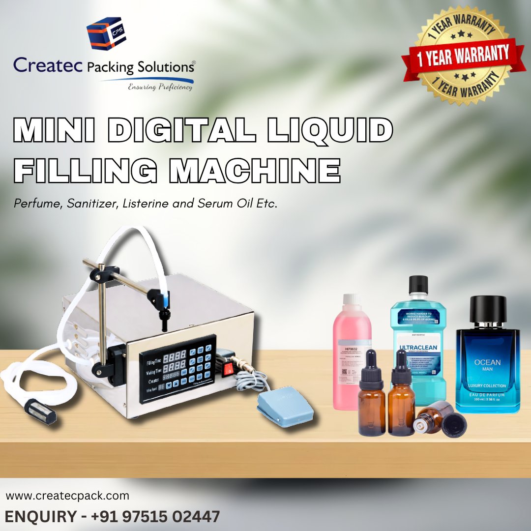 CreatecPacking's tweet image. 💧 Mini Digital Liquid Filling Machine – Precision &amp;amp; Efficiency! ⚡

🔹 Accurate &amp;amp; Consistent Filling
🔹 Easy-to-Use Digital Controls
🔹 Compact &amp;amp; Space-Saving Design

📞 Order Now for the best deals! 🚀✨

#LiquidFillingMachine #MiniFiller #DigitalFillingMachine