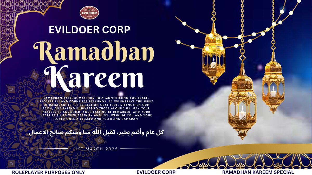 ㅤ
𝓜𝓪𝓻𝓱𝓪𝓫𝓪𝓷 𝓨𝓪 𝓡𝓪𝓶𝓪𝓭𝓱𝓪𝓷  🕌💫

Selamat menjalankan ibadah puasa 1446H.
Mari sucikan hati untuk menyambut hari yang fitri. 

- 𝐄𝐕𝐈𝐋𝐃𝐎𝐄𝐑 𝐂𝐎𝐑𝐏 - 
ㅤ
ㅤ