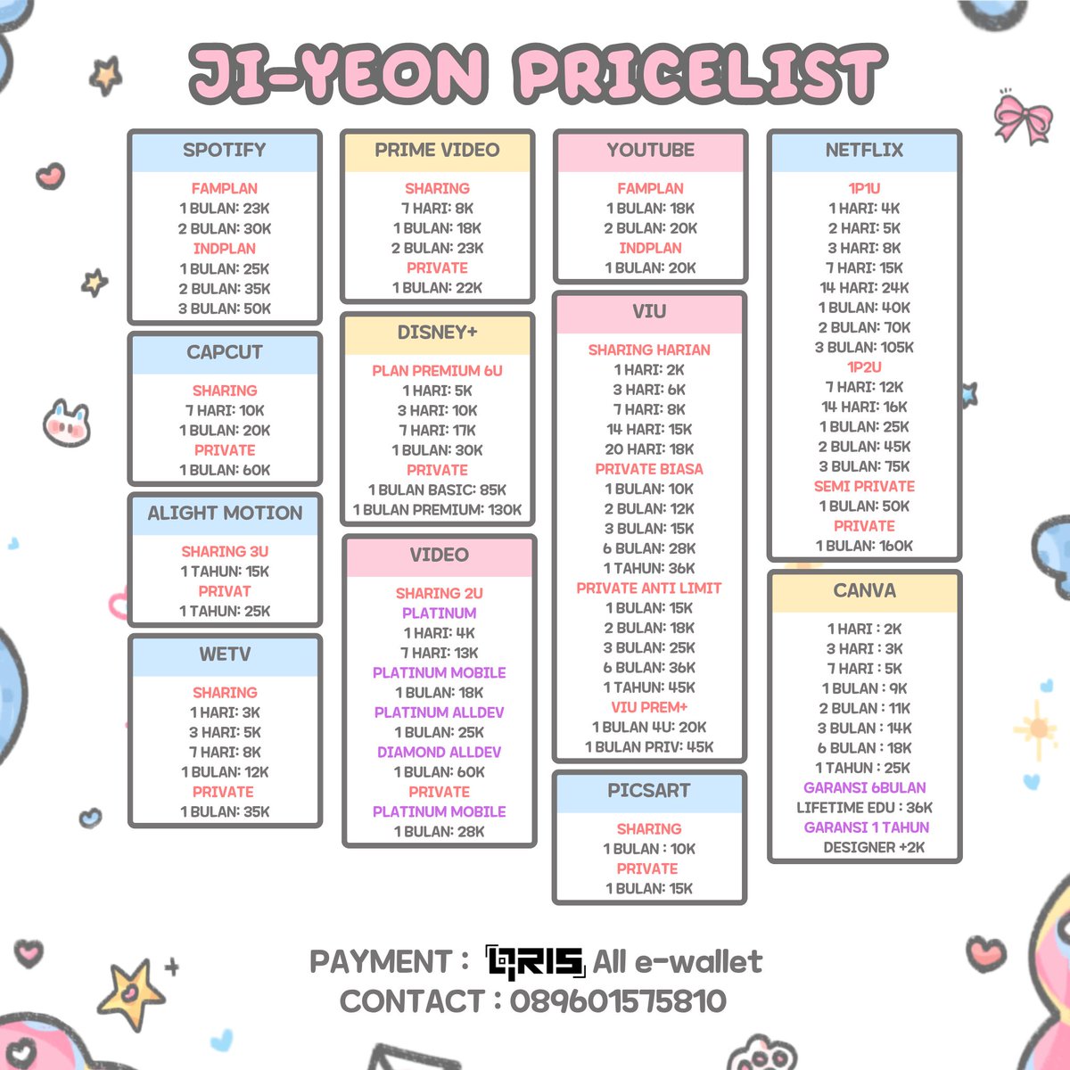 WTS WTB APP PREMIUM TRUSTED GARANSI HARIAN BULANAN AVAILL 

NETFLIX
PRIME VIDEO 
SPOTIFY 
CAPCUT 
ALIGHT MOTION 
WETV
DISNEY+
VIDEO
VIUUU
YOUTUBE 
CANVA
PICSART 

promo HARI INI: pembelian up to 10k free 3d app stream (BEBAS PILIH) 
fsr wa.me/089601575810/
#zonauang