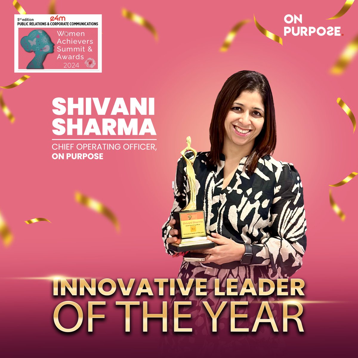 We're proud to share that Shivani Sharma has been recognised as Innovative Leader of the Year at the 5th Women Achievers Awards 2024 by exchange4media, a well-deserved honour for someone who believes that the best ideas are ones that serve a higher purpose.