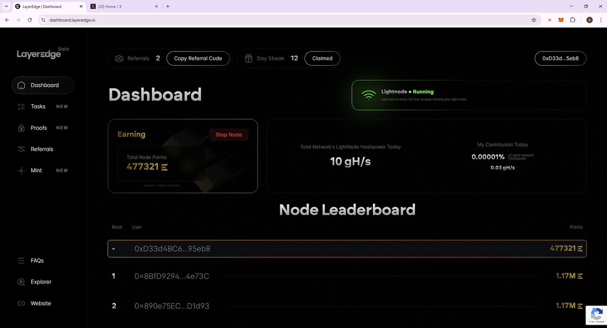 Rbthuntersol's tweet photo. Running my LayerEdge light node &amp; submitting proofs! 🌐 This project is making Bitcoin verification scalable. Who else is in?  Join here: https://t.co/3Brj354BzG @layeredge  #Bitcoin #Web3 https://t.co/P31aTnk6YH