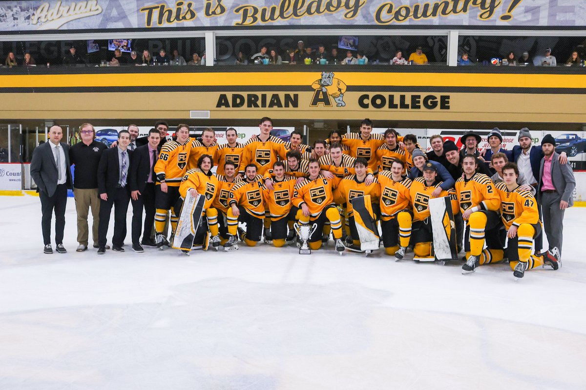 Congratulations to the 2025 GL6 Tournament Champions Adrian College!

They defeated Calvin University 4-3 in OT to win the inaugural Mike Petrusma Cup.
