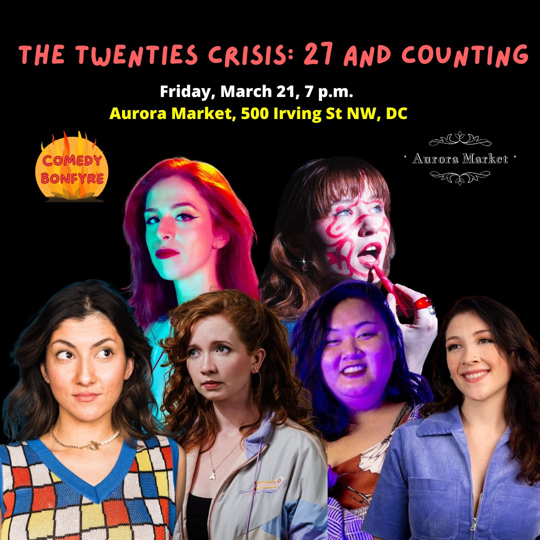 This March 21st <a href="/AuroraMarketDC/">Aurora Market DC</a>  see an incredible line up of all local womxn comedians with NBC and Prime Video <a href="/gracie_canaan/">Gracie Canaan</a>  headlining

This show will also have the comedians roasting CEO and Producer <a href="/bambiambi313/">Ambi</a>  in honor of her 27th birthday

eventbrite.com/e/twenties-cri…