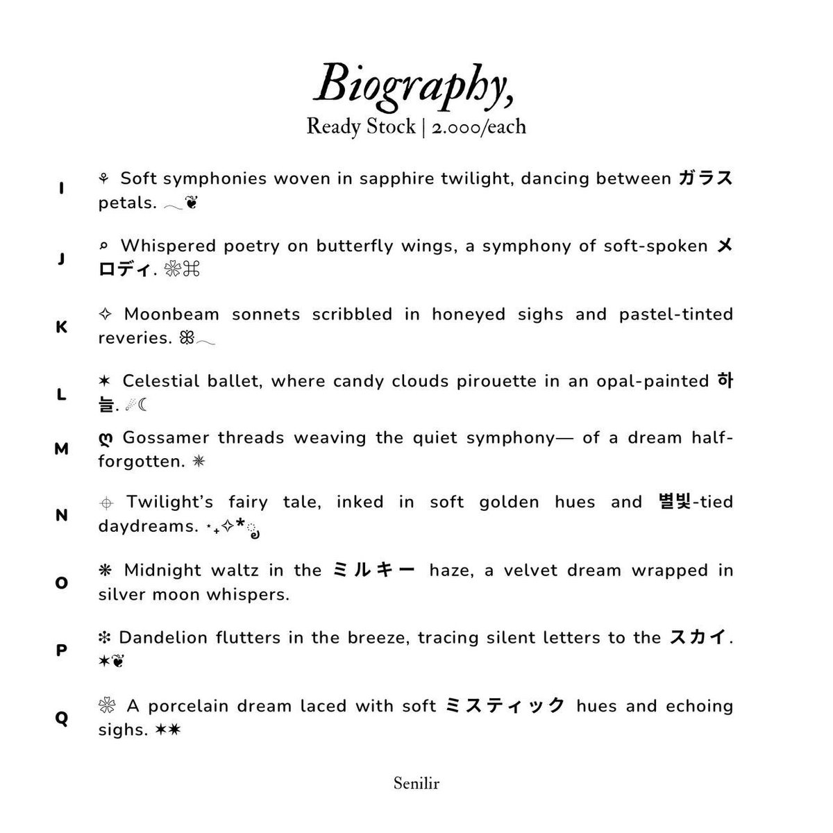 ⠀
      Salutations, sweethearts! 𓂃𖥔 (RT’s are appreciated)

I bring some divine wording biographies for your pretty profiles. Kindly hit me up on DM to claim yours. ♥️
            
     ꕤ❥ #zonauang #zonaba
⠀