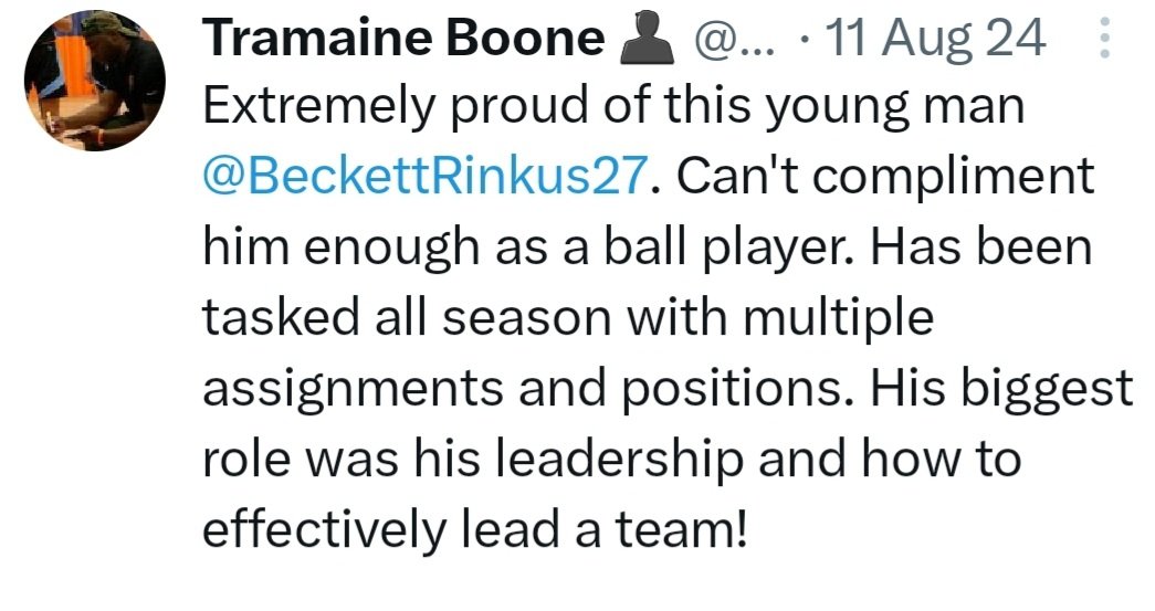 Tramaine Boone 👤 (@coach_t_boone) on Twitter photo I truly believe hard work and dedication pays off, and <a href="/BeckettRinkus27/">Beckett Rinkus</a> is a testament to that! If you have seen him play this year, you would understand why. Help keep that winning culture going strong at <a href="/NLHS_Basketball/">North Lincoln Men’s Basketball</a>.
Sophomore stats:
7.7 PPG
3.5 APG
4.4 RPG
1.2 SPG I truly believe hard work and dedication pays off, and <a href="/BeckettRinkus27/">Beckett Rinkus</a> is a testament to that! If you have seen him play this year, you would understand why. Help keep that winning culture going strong at <a href="/NLHS_Basketball/">North Lincoln Men’s Basketball</a>.
Sophomore stats:
7.7 PPG
3.5 APG
4.4 RPG
1.2 SPG