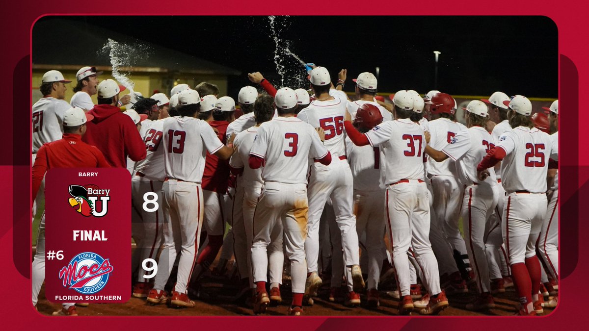 Florida Southern Mocs (@fsc_mocs) on Twitter photo BIG walk-off win for No. 6 <a href="/MocsBaseball/">FSC Baseball</a> against the Bucs tonight!
Back at it tomorrow for a doubleheader beginning at 1 p.m. #LetsGoMocs
📰: fscmocs.com/news/2025/2/28… BIG walk-off win for No. 6 <a href="/MocsBaseball/">FSC Baseball</a> against the Bucs tonight!
Back at it tomorrow for a doubleheader beginning at 1 p.m. #LetsGoMocs
📰: fscmocs.com/news/2025/2/28…