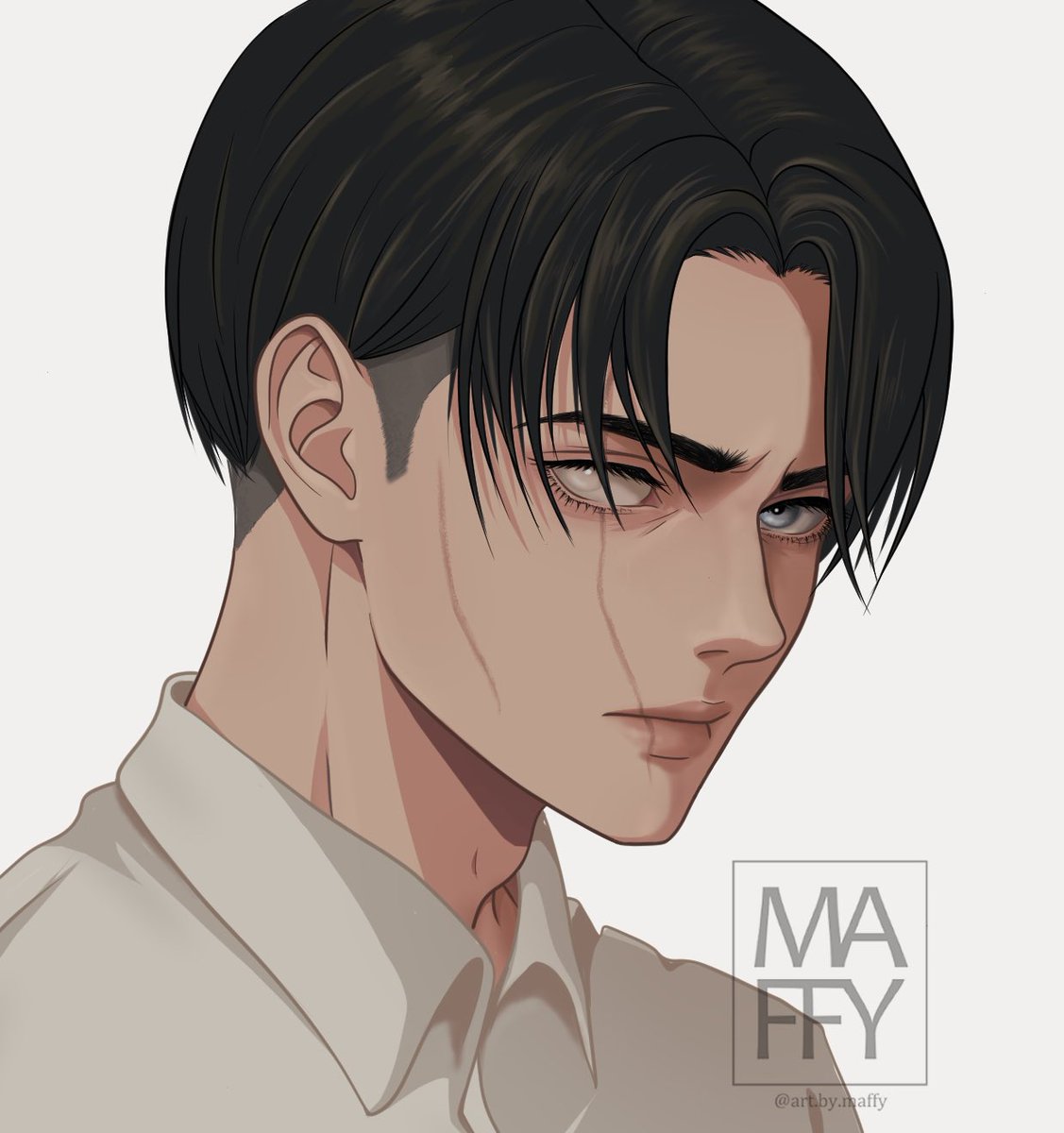 art_by_Maffy's tweet photo. Levi Ackerman 🔥… Even a scar looks good on this man 😏

#AttackonTitanTheLastAttack #ShingekiNoKyojin #Attack筑波2025 #AttackOnTitan https://t.co/6ZUPJ5qwIM