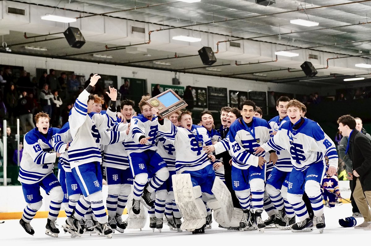 YouthHockeyHub's tweet photo. BHS 
Section 3AA Final 

FINAL: St. Thomas Academy > Cretin-Derham Hall (3-2 2OT) 

STA: Dosan (2), Mikan 
CDH: Chorlton, Matyas 

SOG: 44-43 Cadets

The St. Thomas Academy Cadets are headed to State! https://t.co/xk2Z4snT5i
