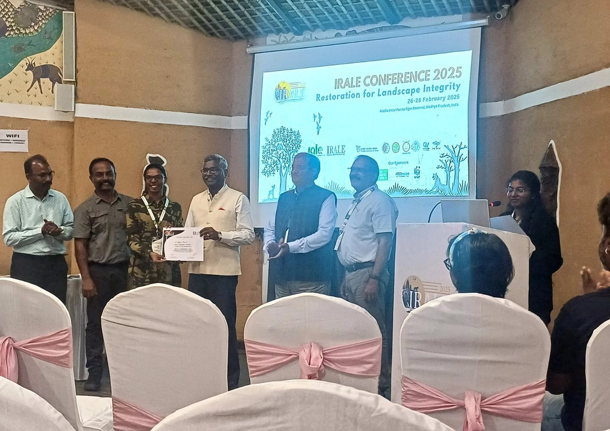 salembirds's tweet photo. Angeline Mano M, Research Assistant &amp; Nature Educator, SOF was awarded the Best Poster Presentation award at the IRALE Conference 2025: Restoration for Landscape Integrity

 She is also the awardee of the Avinandan Landscape Ornithology Grant by IRALE.

Sincere thanks to IRALE. https://t.co/XI52kEKdIZ