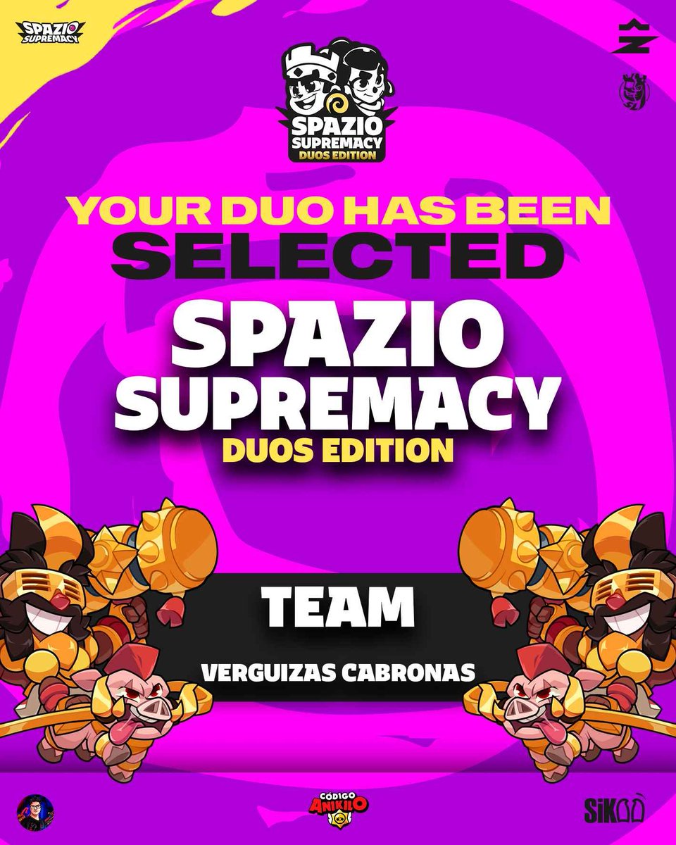 Junto con <a href="/xKOGAMAx_SB/">Spz | xKOGAMAx</a> vamos a disputar la siguiente edición de <a href="/Spazioleague2/">SpazioLeague</a> y <a href="/CR_Supremacy/">Supremacy League</a>. Agradecimientos a <a href="/Sikoodg/">SiKOO</a> y <a href="/AndrCastaeda4/">AndreCG™</a> por la invitación. Vamos a darlo todo! 🔥🔥🔥🔥