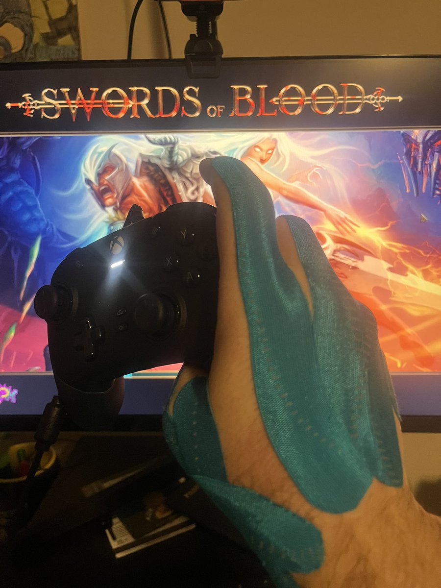 FleetwoodTrades's tweet image. When you are an old head gamer with an arthritis flare up before your open beta release, you tape it up and keep playing!!! LFG @SwordsofBlood_ #P2A #SwordsOfBlood