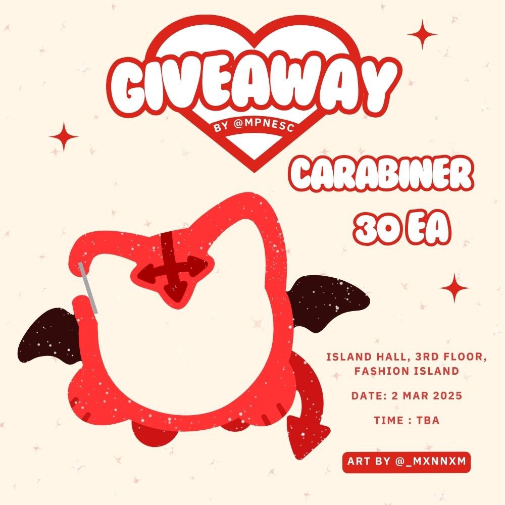 mpnesc's tweet photo. ✨ GIVEAWAY ✨
VanVam CARABINER 30 EA

“ Anime Event Thailand 3 ”
📍 : Island Hall, 3rd Floor, Fashion Island
📆 : 2 Mar 2025
⏰ : TBA

#RyoutaV https://t.co/MR7D3V3cg0