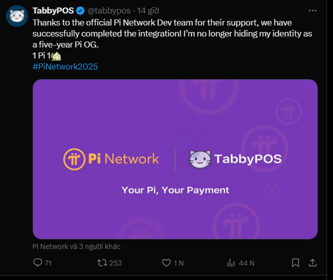 daophucquangvu's tweet photo. #TabbyPos has announced the successful integration of the Pi coin! This is a payment solution integrated with hardware terminals and Post software, seamlessly connected to the blockchain for real-world business transactions. It was developed by TabbyLab, headquartered in Kuala Lumpur, Malaysia.

#PiNetwork #Pi #Picoin
