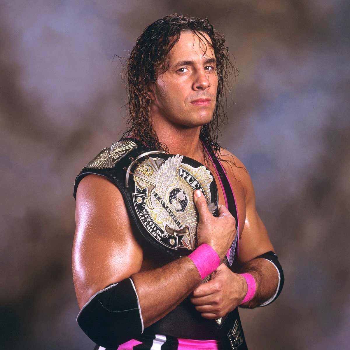 WWFWrestling1's tweet photo. World Champion of the day: Bret "Hitman" Hart - Started his first reign as WWF World Heavyweight Champion on October 12, 1992. This reign lasted a total of 174 days. 🏆 #WWF #WWE #Wrestling #BretHart https://t.co/z3keS6AQOO