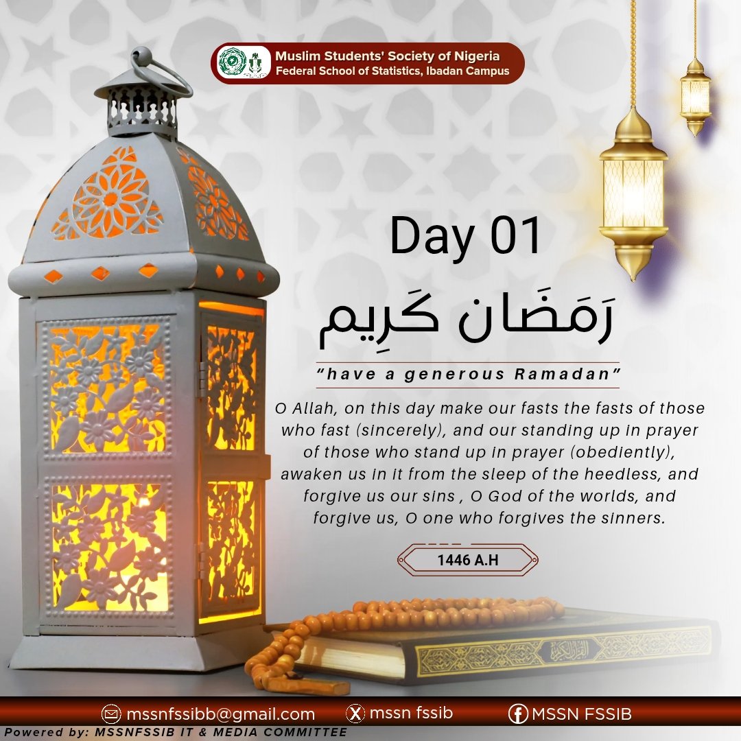 Mssnfssib's tweet photo. Ramadan Mubarak DAY 01
Every fast is a step closer to Allah, every prayer a moment of reflection, and every act of charity a means of self-improvement. Let us seize this opportunity to renew our faith, seek forgiveness, and increase in good deeds.
May Allah accept it. https://t.co/xO8ymaDQ2O