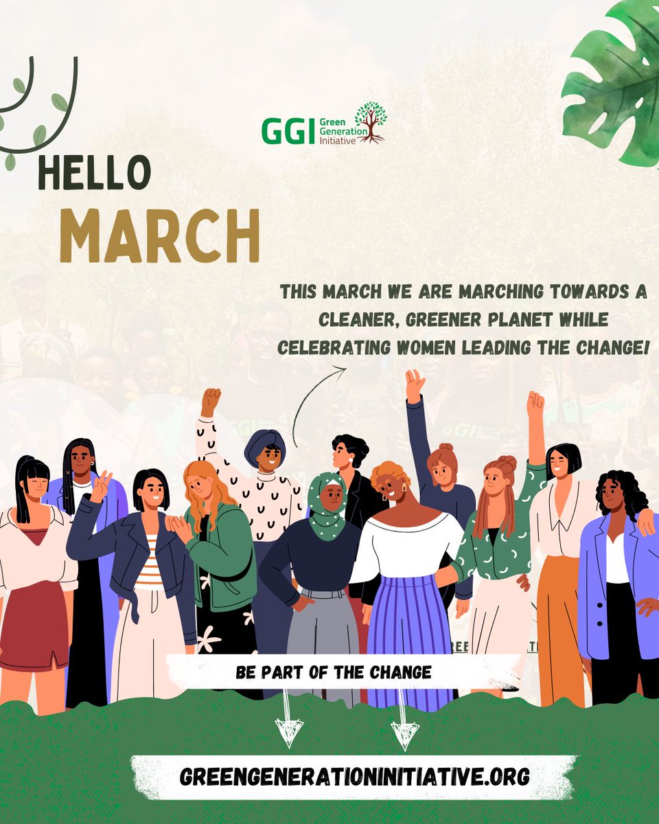 Marching into a Greener Future!”
This March, we celebrate women leading the way in environmental conservation as we take action for a cleaner, greener planet. Join the movement! Happy New Month  #greengenerationinitiative