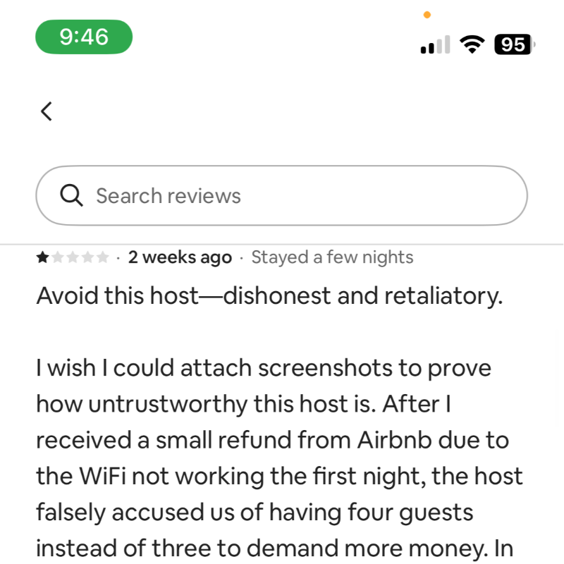 eburrellie's tweet photo. @bchesky @AirbnbHelp @Airbnb removed my honest review while letting a dishonest host manipulate the system. The host admitted in writing they lied to retaliate against me, yet Airbnb sided with them. How does this protect guests? @FTC @ConsumerReports #AirbnbFail #ConsumerRights https://t.co/En8vTmd5Up