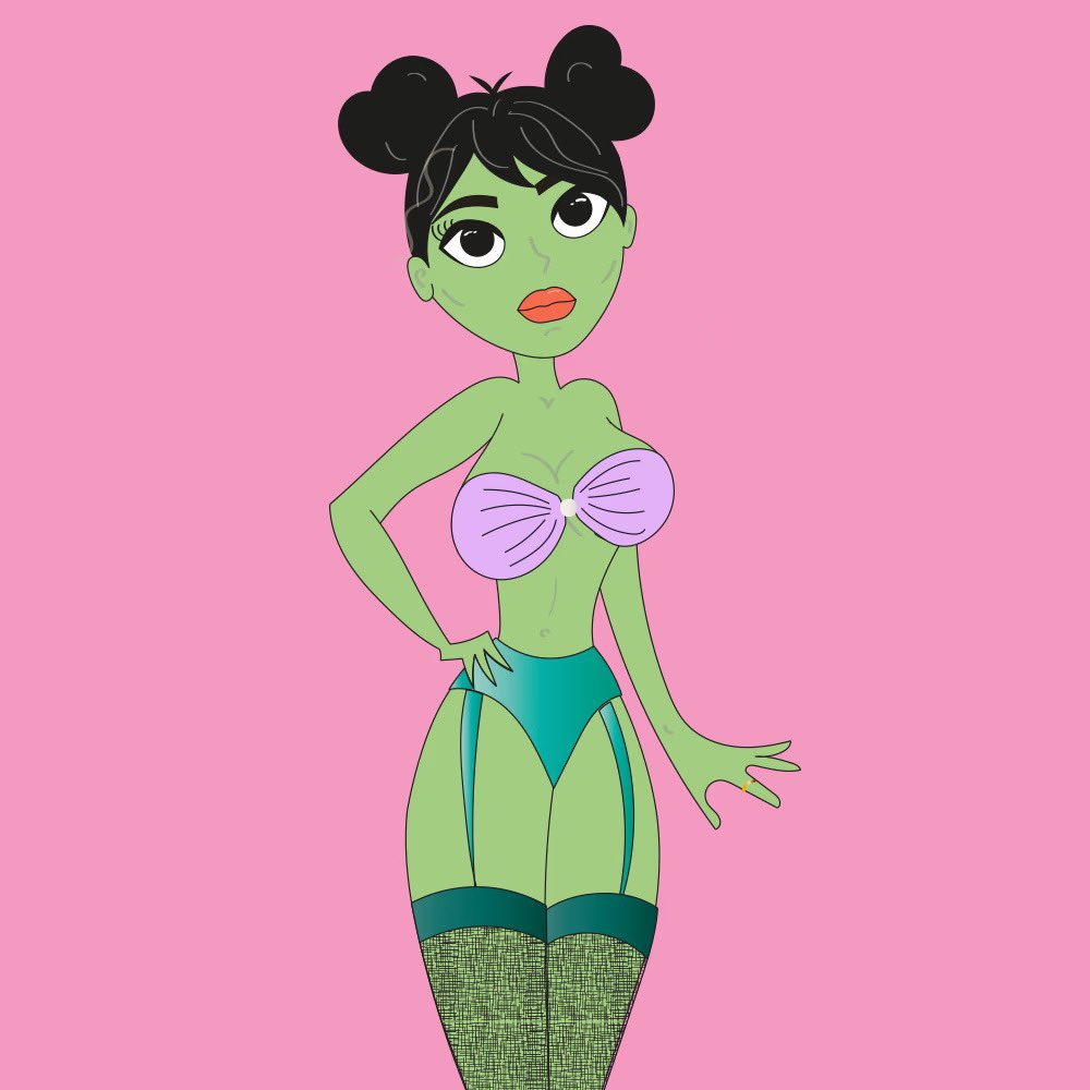 My newest <a href="/SatoshiGirlsX/">Satoshi Girls on Solana</a> I love her 💚🖤