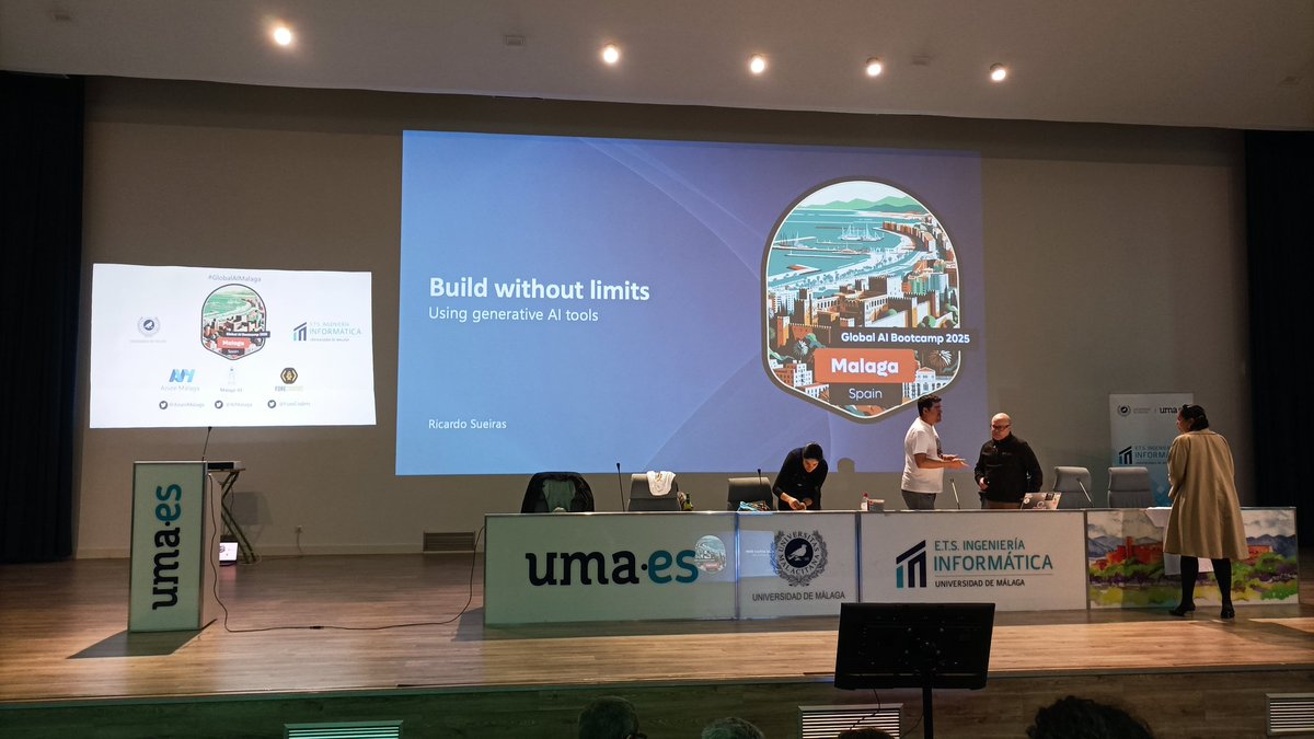 Today, I’m at <a href="/AIMalaga/">Malaga-AI</a>, exploring the latest in innovation and learning thanks to <a href="/AzureMalaga/">Azure Málaga</a>.  
A unique convention at the ETSI of the University of Málaga. Artificial intelligence at its best!  

#GlobalAIMalaga #Málaga #Azure