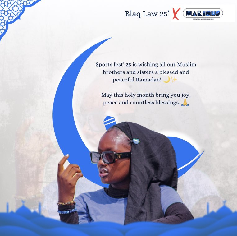 marinusprinthub's tweet photo. *Ramadan Mubarak* 🌙✨

May this holy month bring you peace, joy, and countless blessings. Let’s embrace the spirit of Ramadan with love and unity. 🤲💙

#MarinusXSportsFest’25
#TheGameChanger
#SportsFest’25
#Blaqlaw’25 https://t.co/U2EZDUtDH6