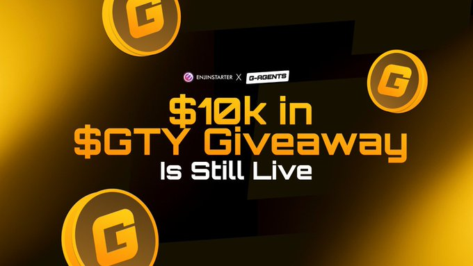 ENJINSTARTER (@enjinstarter) on Twitter photo TGE for <a href="/gametyio/">G-AGENTS AI💎</a> is complete
Huge congrats to the team on a successful launch despite tough market conditions
But the giveaway isn't over yet…
Only 4 days left to win your share of $10k in $GTY tokens
If you haven’t entered yet, now is your chance
rewards.taskon.xyz/quest/978858282 TGE for <a href="/gametyio/">G-AGENTS AI💎</a> is complete
Huge congrats to the team on a successful launch despite tough market conditions
But the giveaway isn't over yet…
Only 4 days left to win your share of $10k in $GTY tokens
If you haven’t entered yet, now is your chance
rewards.taskon.xyz/quest/978858282