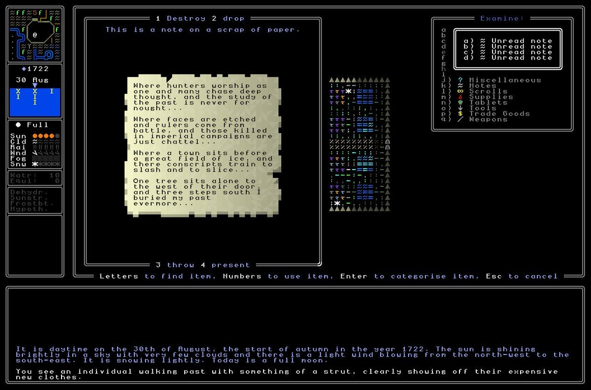 Ultima Ratio Regum 0.11 devlog #29 is now live! Procedurally generating riddles, which *rhyme*, and are solvable:

markrjohnsongames.com/2025/02/16/ult…

#gamedev #indiedev #roguelike #screenshotsaturday