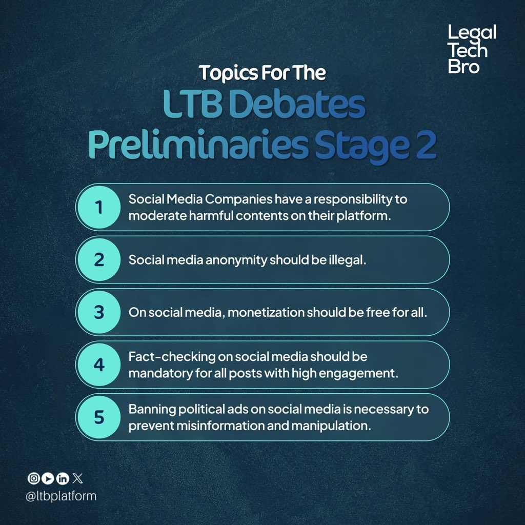 ltbplatform's tweet photo. Topic Reveal!
Today's debate is going to be Intense.
Get ready for sharp arguments, bold takes, and thought-provoking discussions. Who’s coming with the strongest points?
#LTBDebates2025 #DebateSeason https://t.co/XDCPn7fsVi