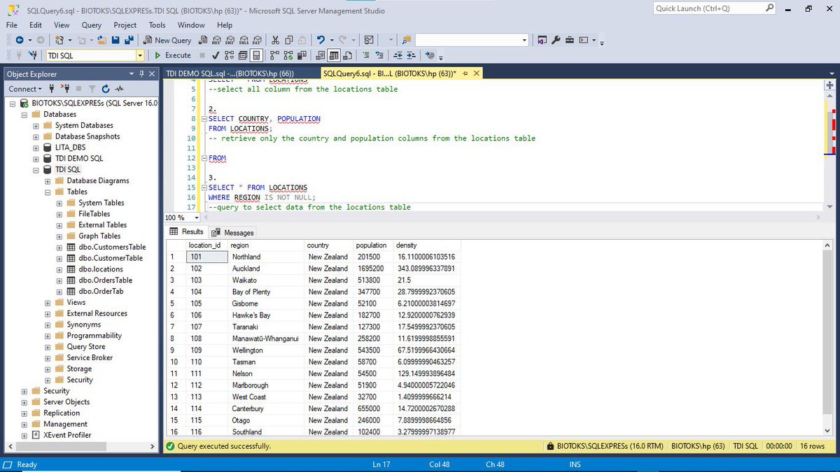 TokedeG's tweet image. Taking it step-by-step, one query at a time. The more I learn, the more I realize how powerful SQL can be for extracting insights.
Looking forward to diving deeper!
@JudeRaji_
#SQLJourney
#DataAnalysis
#TechTwitter