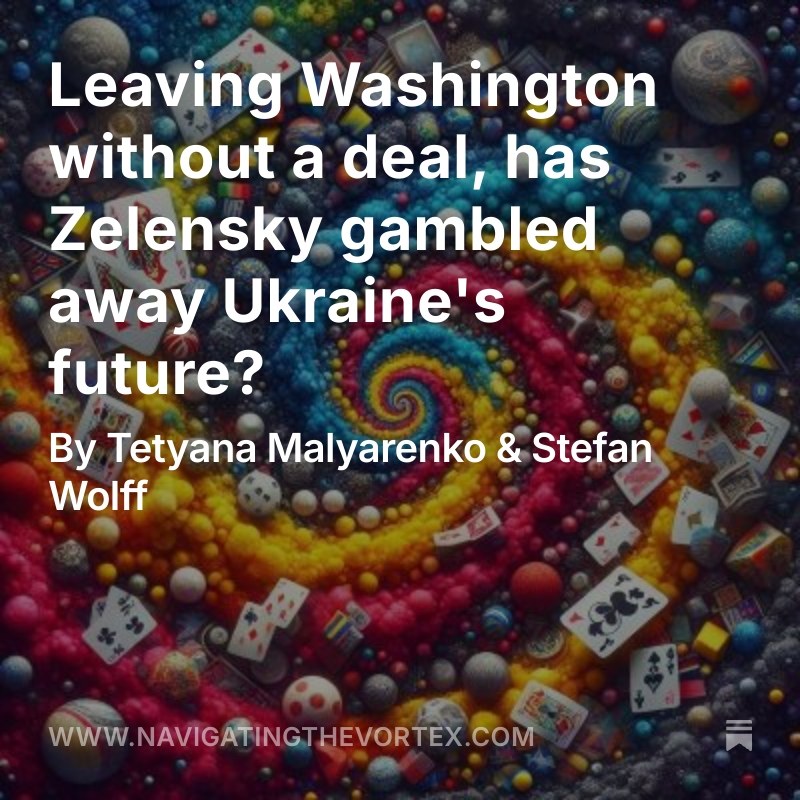 Stefan Wolff (@stefwolff) on Twitter photo Most European leaders have rallied behind Zelensky again, but there is now a very real chance that Trump will abandon both Europe and Ukraine when he cuts a deal with Putin: bit.ly/41GObnt <a href="/navvortex/">Navigating the Vortex</a> <a href="/lucymarcus/">Lucy P. Marcus</a>
#Trump #Zelensky #USA #Russia #Ukraine #Europe Most European leaders have rallied behind Zelensky again, but there is now a very real chance that Trump will abandon both Europe and Ukraine when he cuts a deal with Putin: bit.ly/41GObnt <a href="/navvortex/">Navigating the Vortex</a> <a href="/lucymarcus/">Lucy P. Marcus</a>
#Trump #Zelensky #USA #Russia #Ukraine #Europe